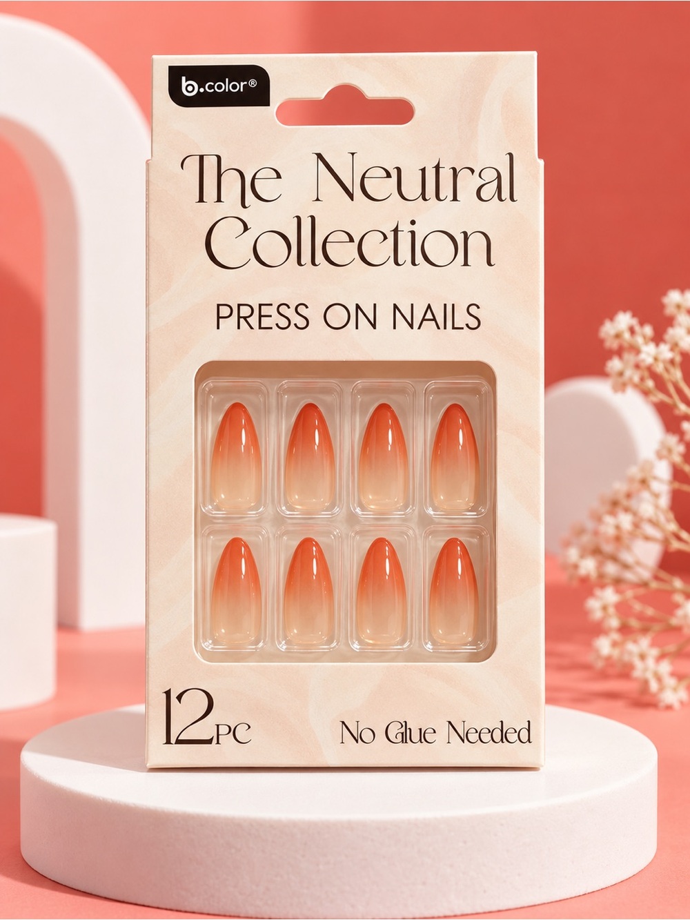 Neutral Collection Orange Ombre Press-On Nails - 12pc